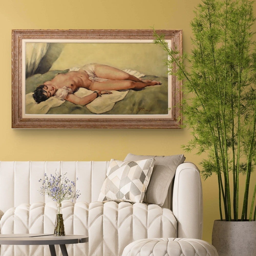 QN787 2a antique nude woman oil painting XX century